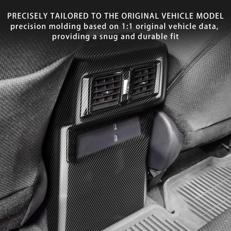 Treesiche Store Rear Air Vent Outlet Panel Anti Kick Cover Compatible with 4Runner 2025 Interior Rear Row Air Conditioning Vent Cover(Carbon Fiber) - Image 3